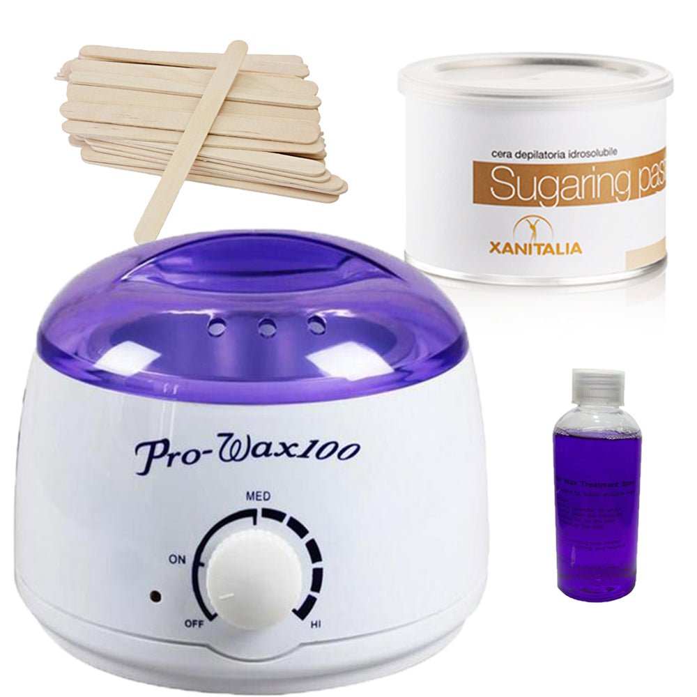 Kit epilare incalzitor cutie pasta zahar - miere - BUZ.RO