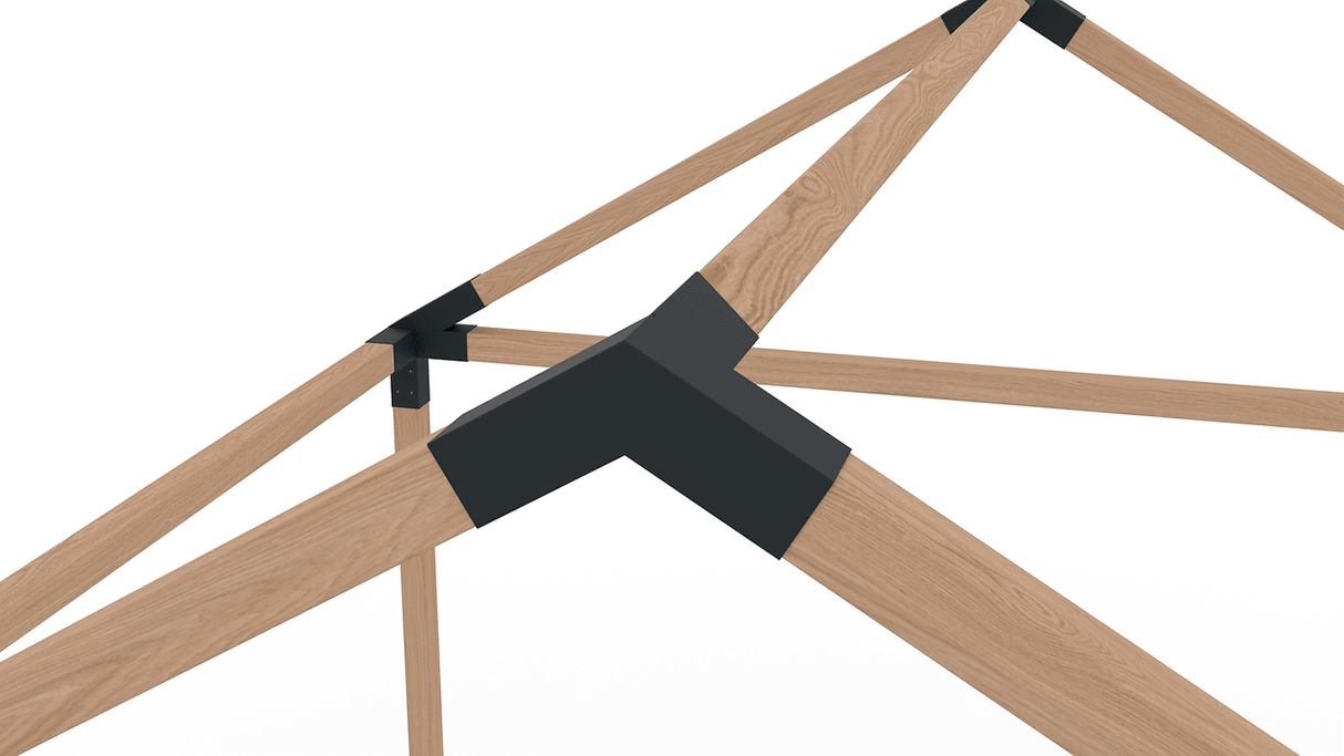 Kit pergola, structura metalica, conectori pergola/garaj, 10 conectori metal, culoare neagra, 100x100mm - BUZ.RO