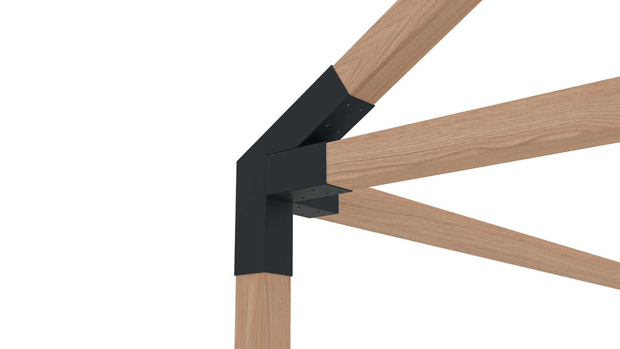 Kit pergola, structura metalica, conectori pergola/garaj, 10 conectori metal, culoare neagra, 100x100mm - BUZ.RO