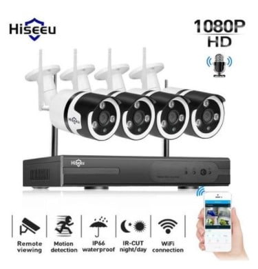 Kit supraveghere interior/exterior wireless 1080p / 960p, hd kit wifi-2mp-30, 4 camere ip, ir 30 m