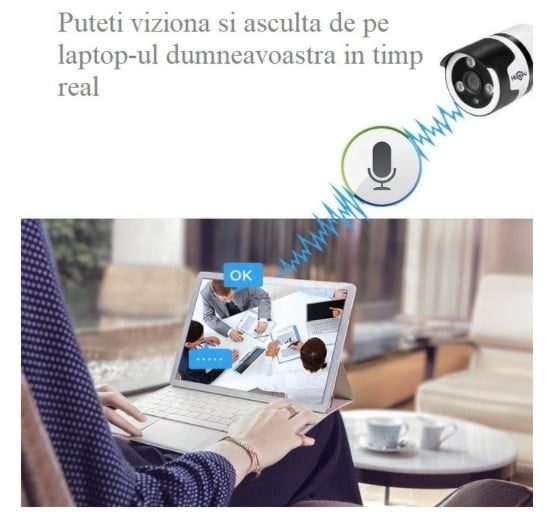 Kit supraveghere interior/exterior wireless 1080p / 960p, hd kit wifi-2mp-30, 4 camere ip, ir 30 m