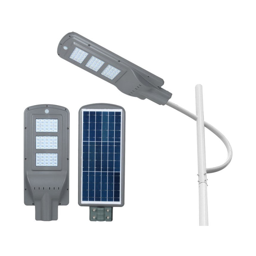 Lampa solara gradina, panou solar, 20w, surse led, 60 LED, tip buton, lumina, senzor voce, senzor uman, materia ABS+PC, impermeabila, IP65