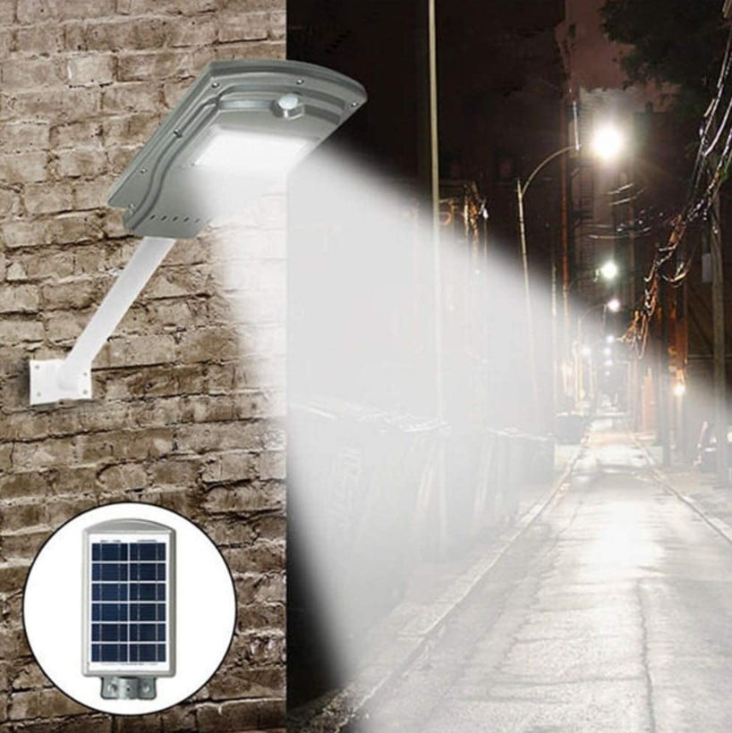 Lampa solara gradina, panou solar, 20w, surse led, 60 LED, tip buton, lumina, senzor voce, senzor uman, materia ABS+PC, impermeabila, IP65