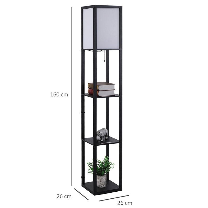 Lampa de podea din metal cu 3 polite integrate, lumina calda, rece si neutra, design modern, 160x26x26 cm, 40W - BUZ.RO