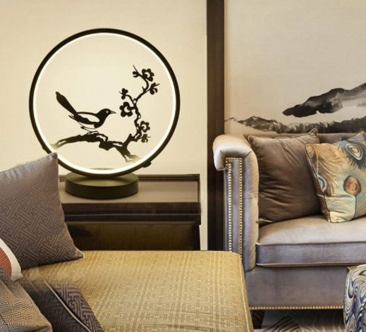 Lampa de veghe, pentru masa sau perete, veioza cu iluminare led, 3D, 3W, conectare la priza, model pasare luminoasa 300x15x325 - BUZ.RO