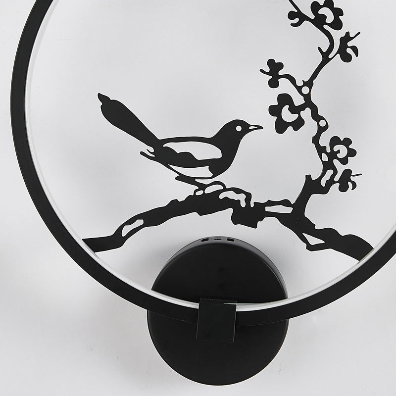 Lampa de veghe, pentru masa sau perete, veioza cu iluminare led, 3D, 3W, conectare la priza, model pasare luminoasa 300x15x325