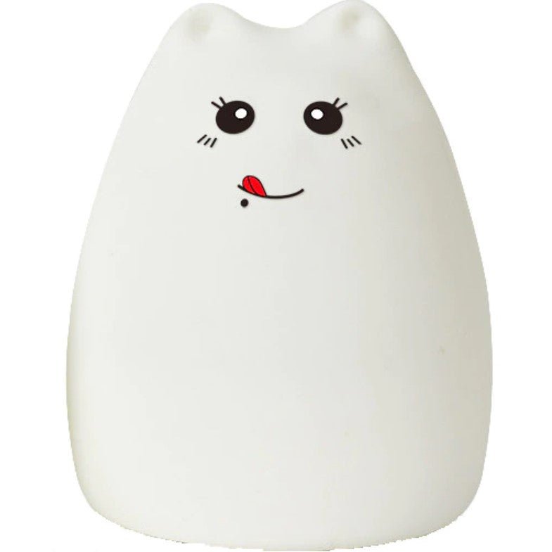 Lampa de veghe portabila, pisicuta, cu 7 culori de LEDuri, silicon BPA - free, USB, touch - control, telecomanda, temporizator, lampa de noapte - BUZ.RO