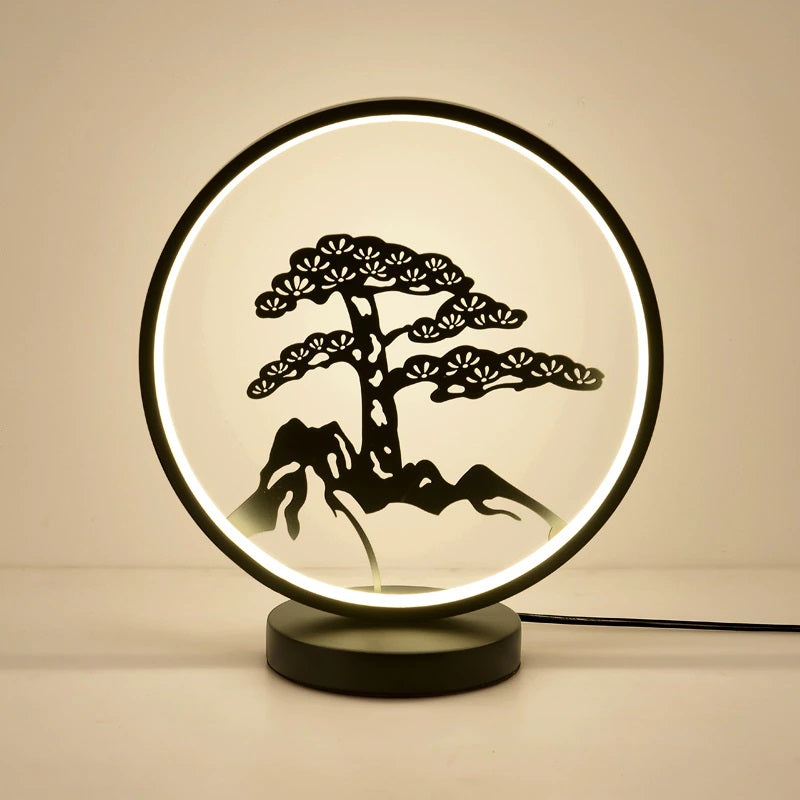 Lampa de veghe, veioza cu iluminare led, 3D,3W, conectare la priza, model copac luminos 300x15x325 mm