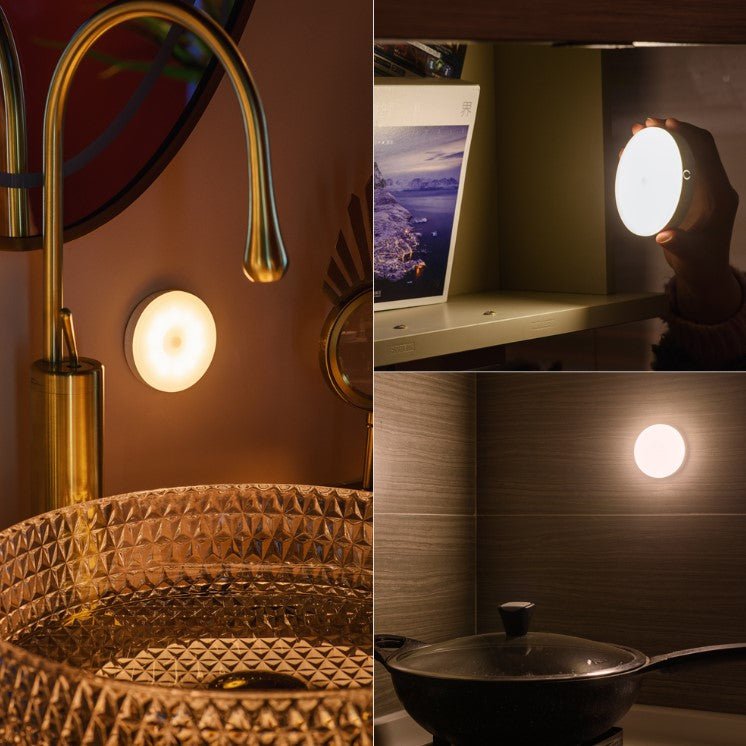 Lampa LED cu senzori de miscare, incarcare USB, portabila, pentru dressing, hol, scari, dulap de bucatarie, garaj, camera bebelusului, lumina calda - BUZ.RO