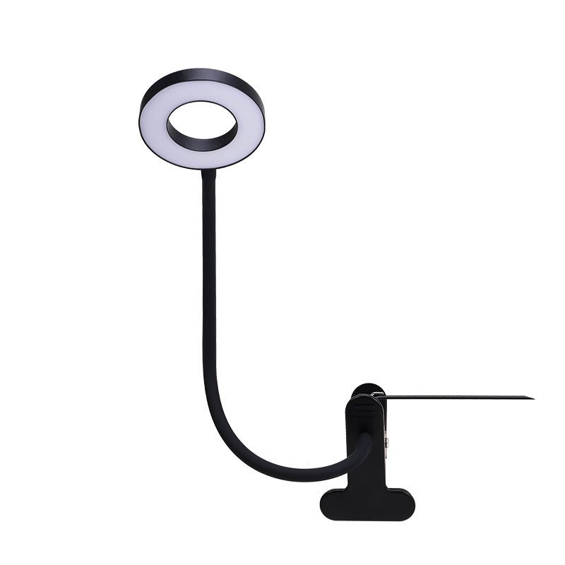 Lampa LED de birou, cu clema, 3 intensitati lumina 4000K, reglabila, flexibila, 360 grade, neagra - BUZ.RO