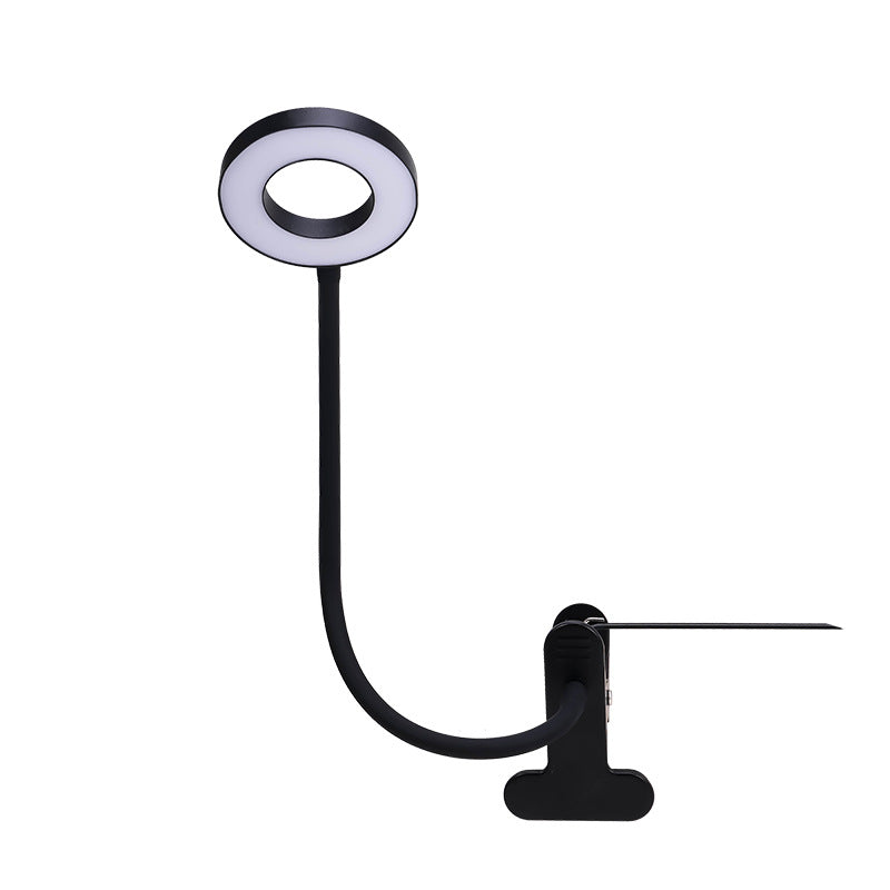 Lampa LED de birou, cu clema, 3 intensitati lumina 4000K, reglabila, flexibila, 360 grade, neagra