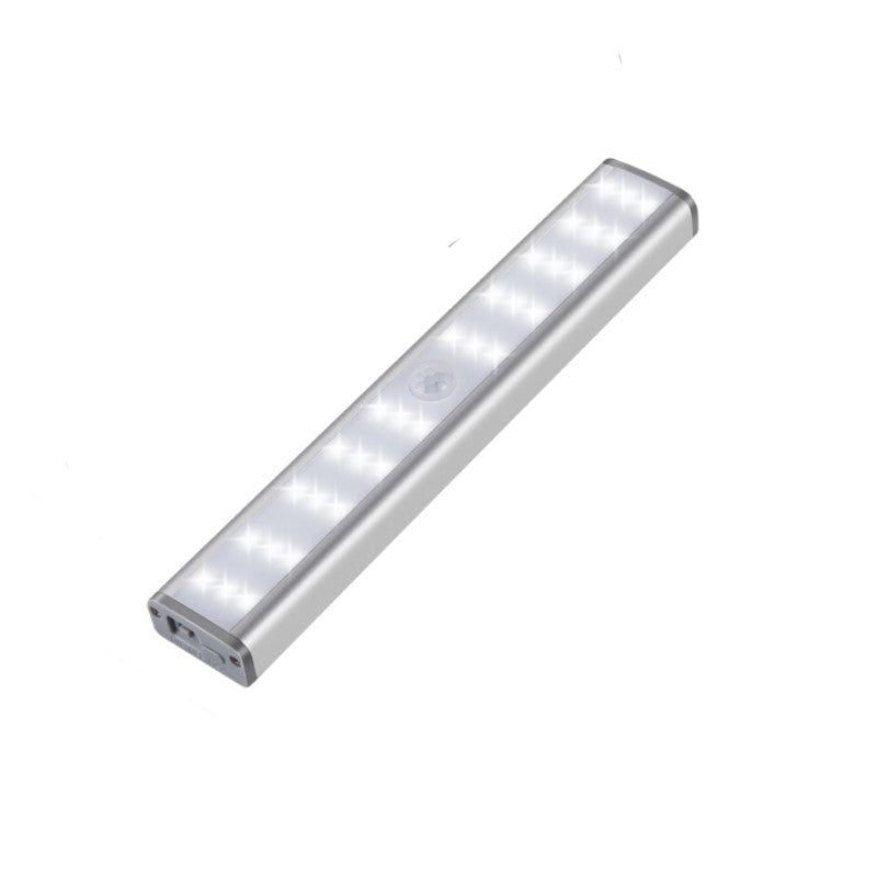Lampa LED inteligenta, cu senzori de miscare, incarcare USB, magnetica, cu telecomanda, pentru dressing, hol, scari, dulap de bucatarie, baie, garaj, 40 LED-uri, alb rece