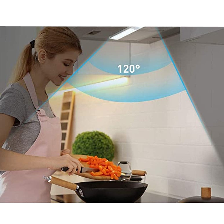 Lampa LED inteligenta, cu senzori de miscare, incarcare USB, magnetica, cu telecomanda, pentru dressing, hol, scari, dulap de bucatarie, baie, garaj, 60 LED-uri, alb rece