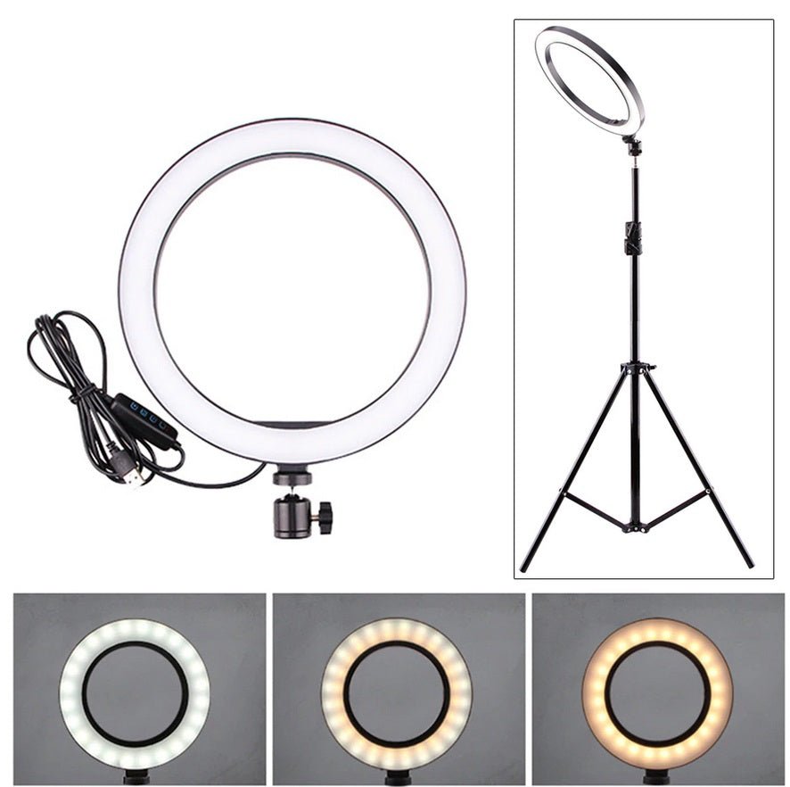 Lampa LED Profesionala circulara, ring light pentru MakeUP, foto/video, temperatura de culoare 3200K - 5500K, diametru 48.5 cm - BUZ.RO
