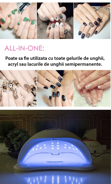 Lampa Unghii LED UV SUN 5 – 48W, Timer, Senzor Automat, Afișaj LCD - BUZ.RO