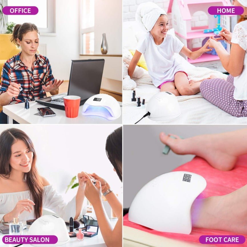 Lampa Unghii LED UV SUN 5 – 48W, Timer, Senzor Automat, Afișaj LCD - BUZ.RO