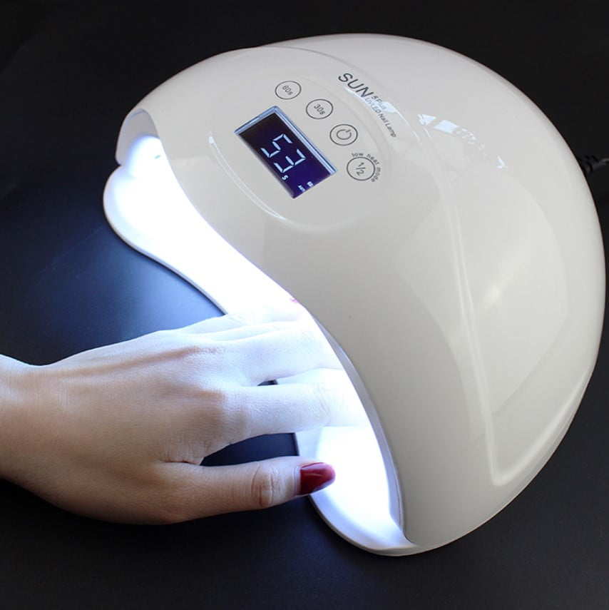 Lampa Unghii LED UV SUN 5 – 48W, Timer, Senzor Automat, Afișaj LCD - BUZ.RO