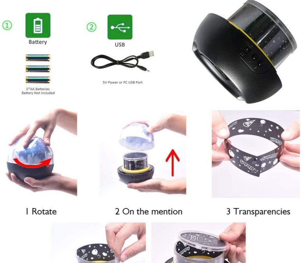 Lampa veghe constelatii proiector planete stele luna, trepte de intensitate, proiectie univers - BUZ.RO