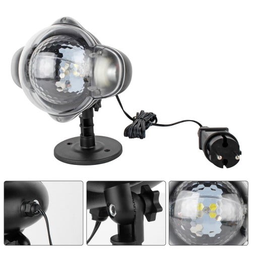 Laser exterior cu efect de craciun, fulgi albi curgatori, ip65