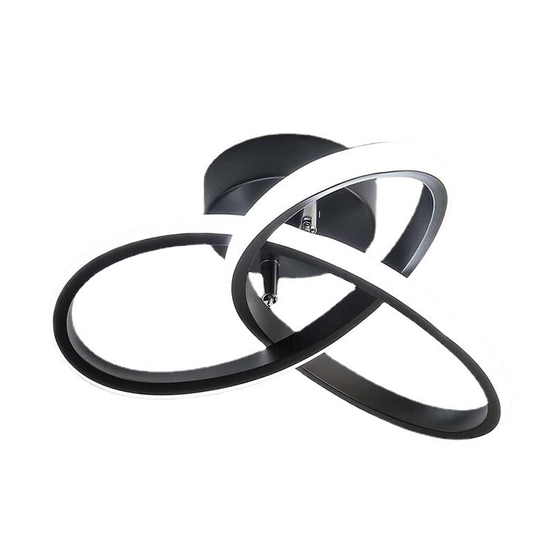 Lustra led, plafoniera led, aluminiu, 22W, 3 tipuri de lumina, diametru 24 cm, 220V, 1800Lm, negru - BUZ.RO