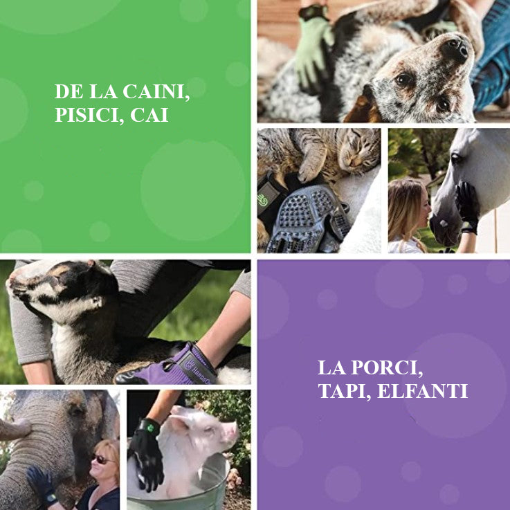 Manusi pentru curatarea, ingrijirea parului animalului de companie, anti muscaturi, anti zgarieturi