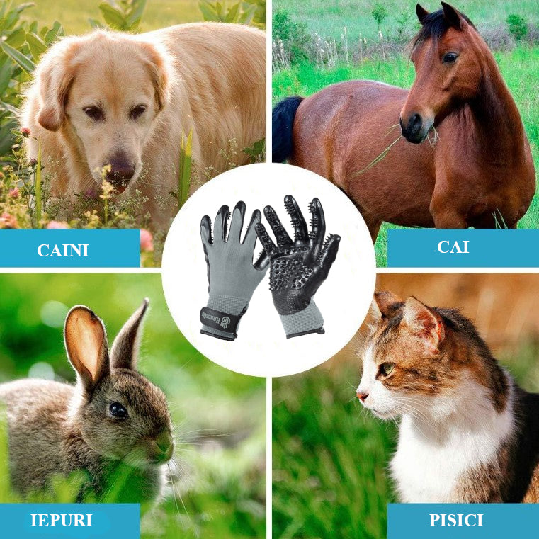 Manusi pentru curatarea, ingrijirea parului animalului de companie, anti muscaturi, anti zgarieturi