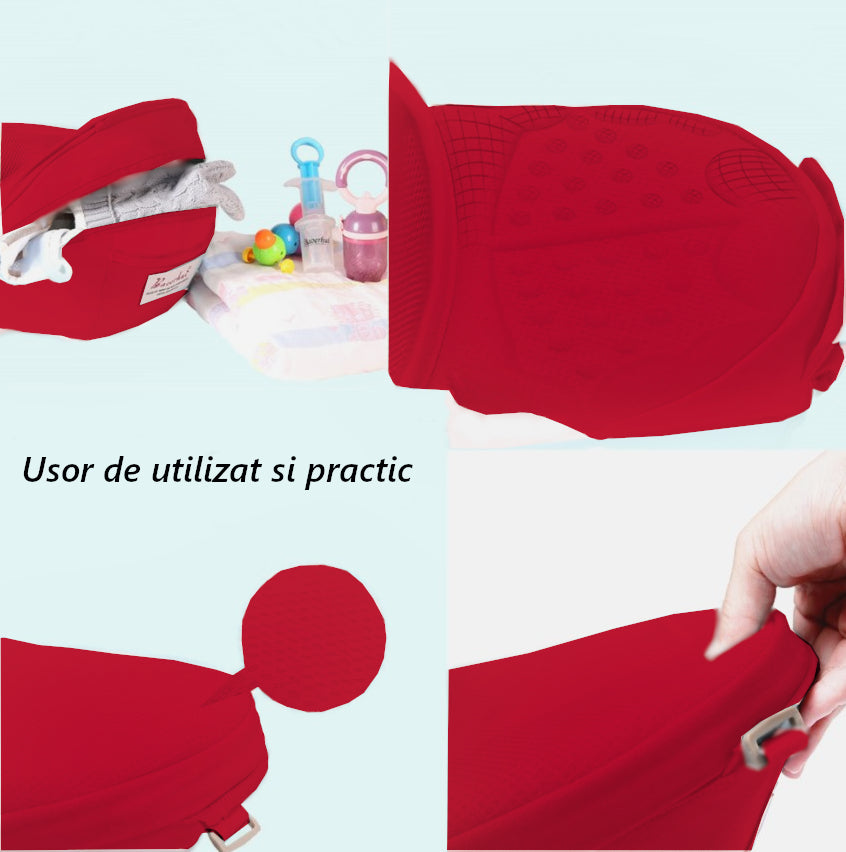 Marsupiu ergonomic, pentru bebe, 3-36 luni, ajustabil, model bufnita