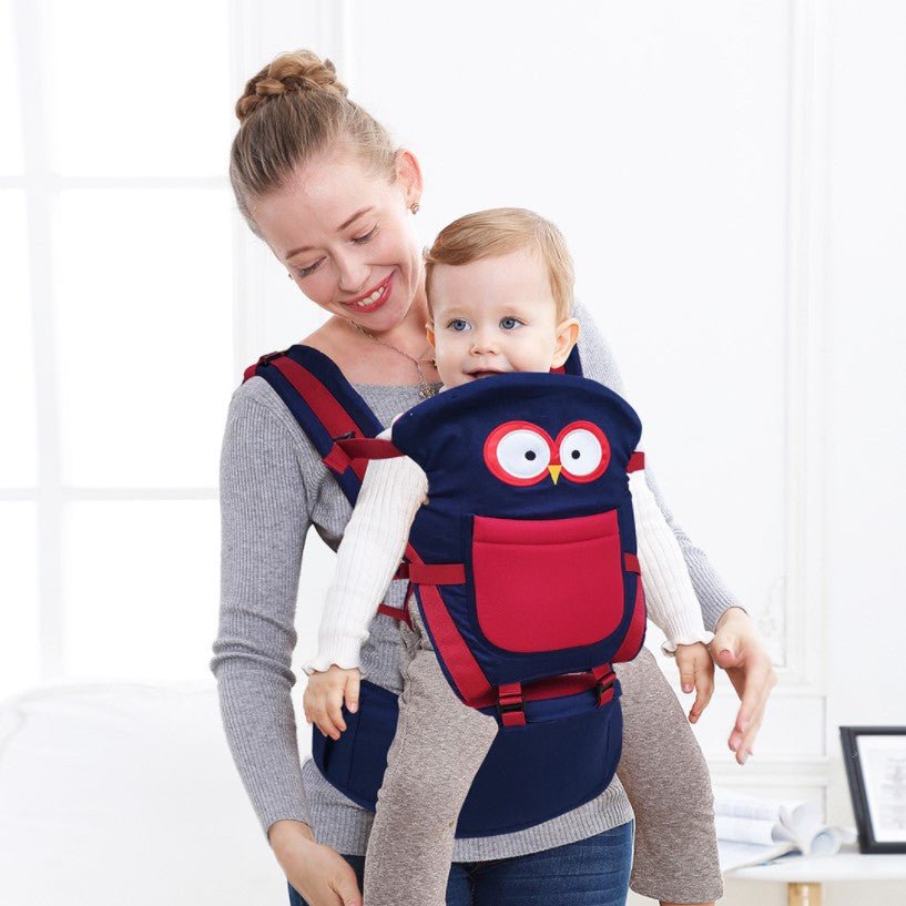 Marsupiu ergonomic, pentru bebe, 3 - 36 luni, ajustabil, model bufnita - BUZ.RO