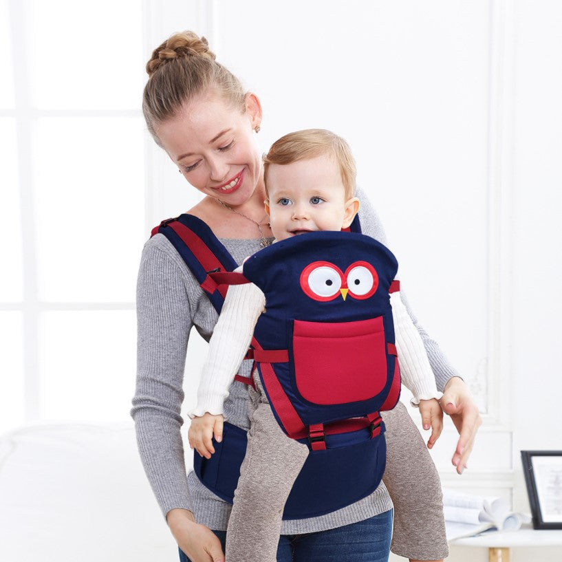 Marsupiu ergonomic, pentru bebe, 3-36 luni, ajustabil, model bufnita
