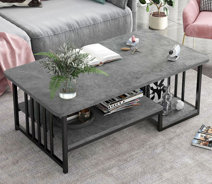 Masuta cafea, masuta living, marmura artificiala, aspect minimalist, modern, 120x60x42 cm