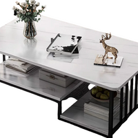 Masuta cafea, masuta living, marmura artificiala, aspect minimalist, modern, 120x60x42 cm