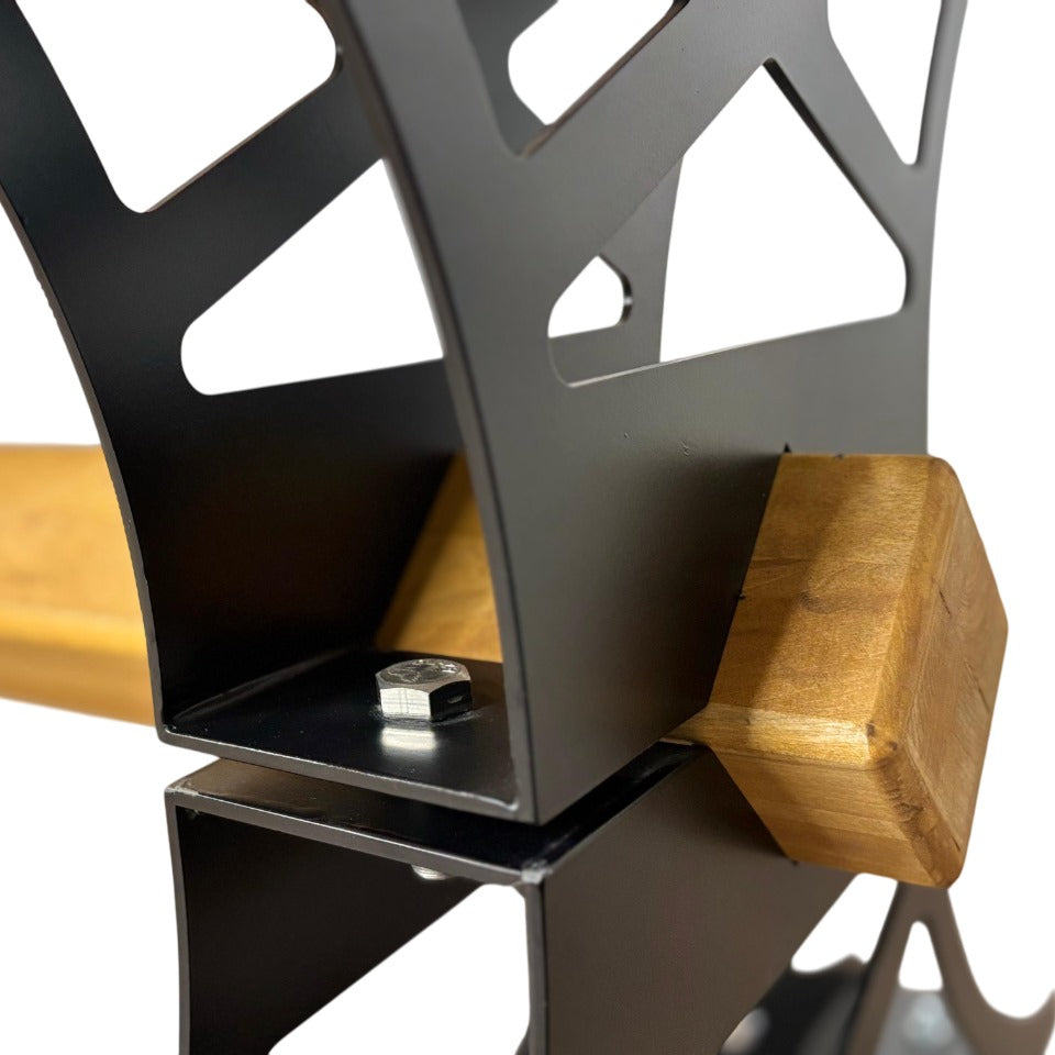 Masa din lemn masiv tei, cu picioare masa metal, 240 L* 100 l* 80 H cm, Mia, fabricat in Romania