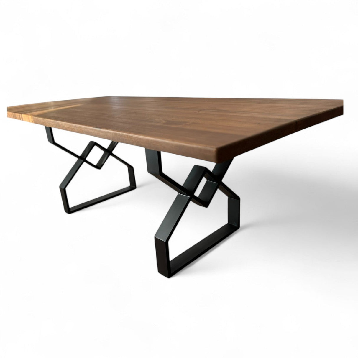 Masa lemn de tei, cu picioare metal, 200x95x78 cm, Zia - BUZ.RO