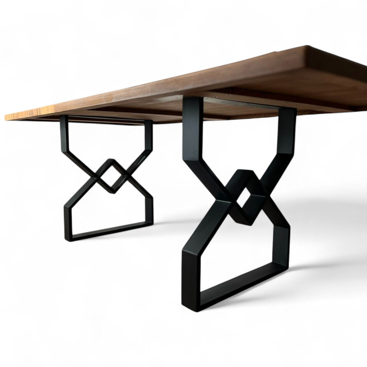 Masa lemn de tei, cu picioare metal, 200x95x78 cm, Zia - BUZ.RO