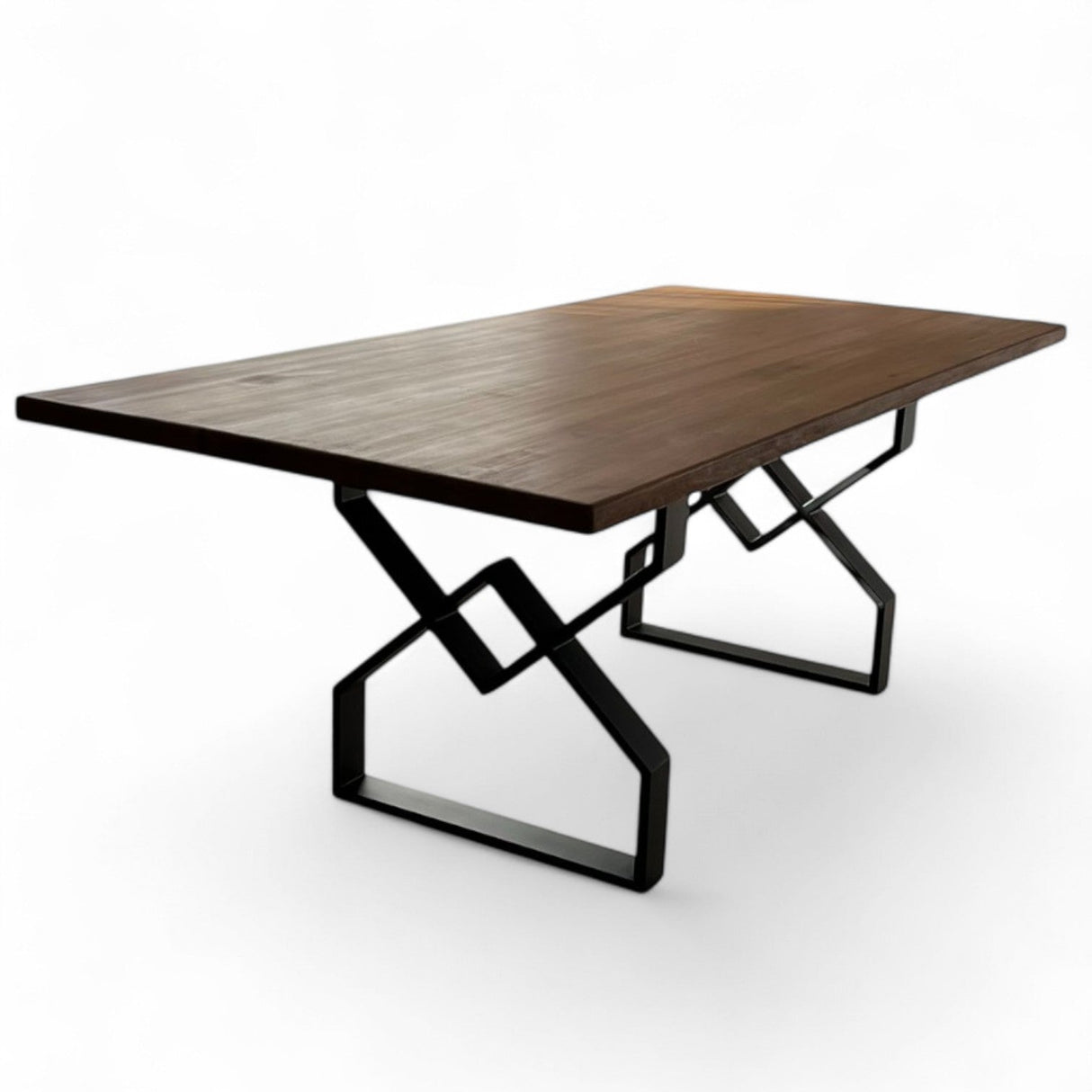 Masa lemn de tei, cu picioare metal, 200x95x78 cm, Zia - BUZ.RO