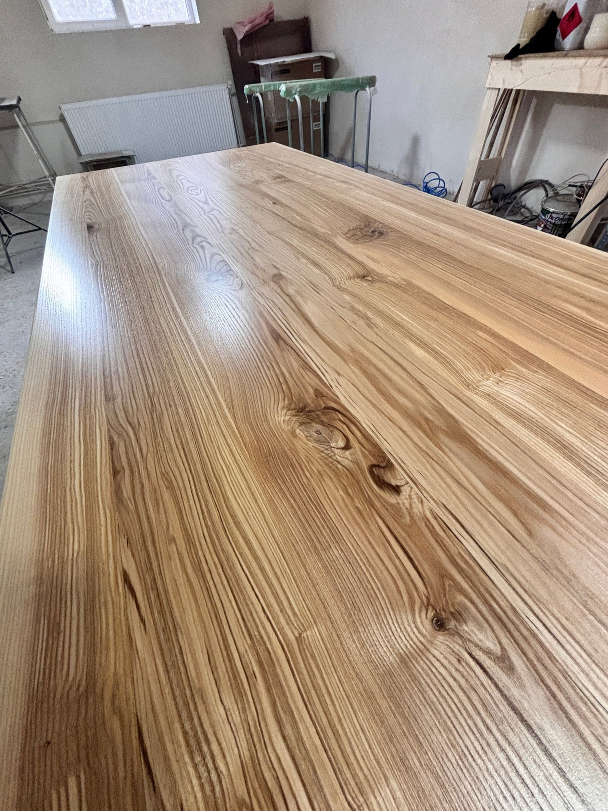 Masa lemn masiv, cu cadru din lemn masiv, Ofelia, 240x100x76 cm - BUZ.RO