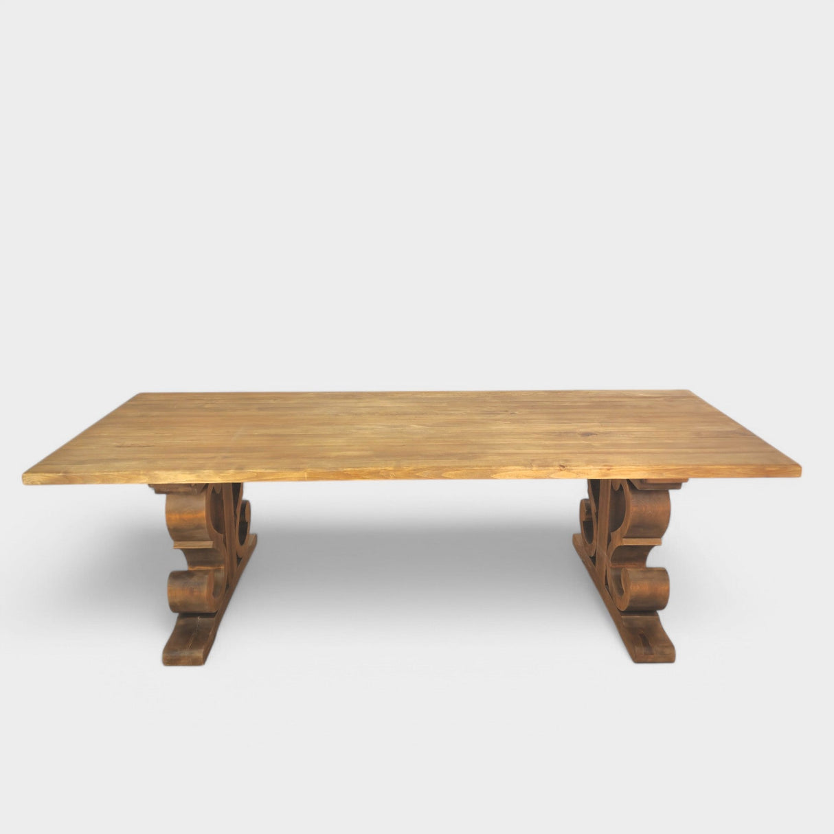 Masa lemn masiv, cu cadru din lemn masiv, Ofelia, 240x100x76 cm - BUZ.RO