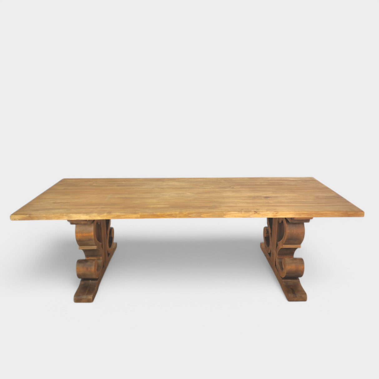 Masa lemn masiv, cu cadru din lemn masiv, Ofelia, 240x100x76 cm