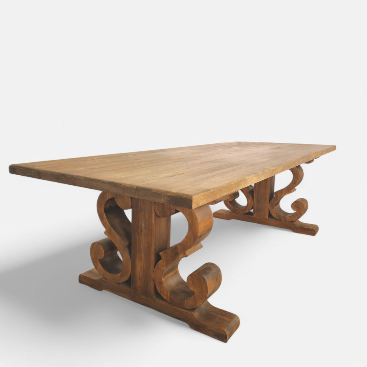 Masa lemn masiv, cu cadru din lemn masiv, Ofelia, 240x100x76 cm