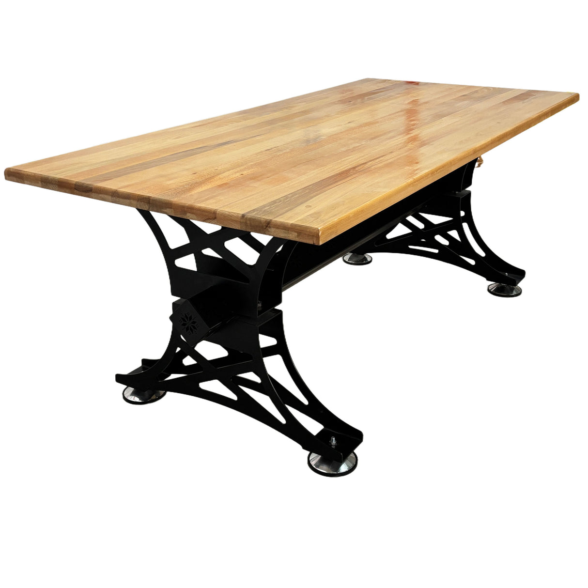 Masa lemn tei, cu picioare masa metal, Aurora, 240 L* 100 l* 79.5 H cm