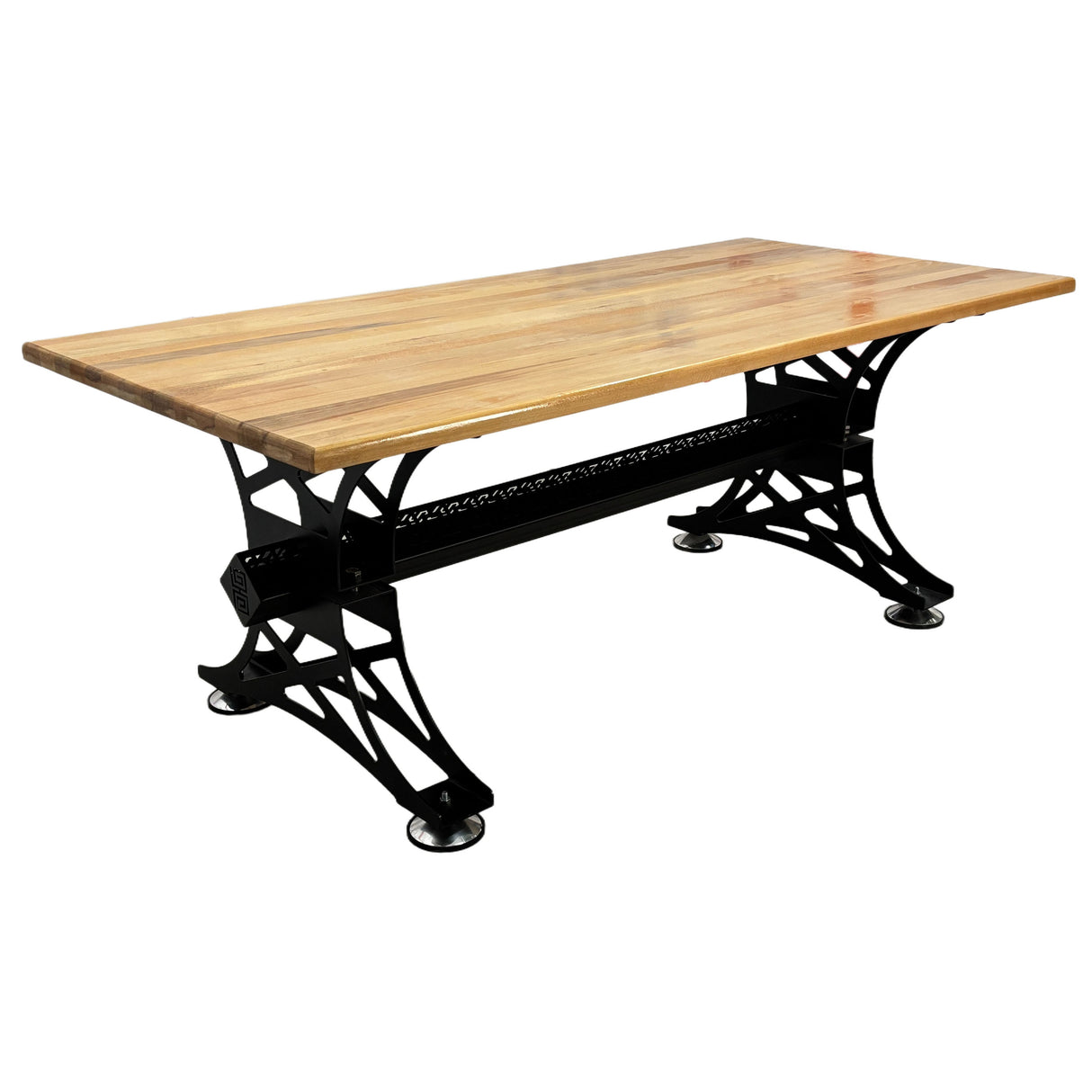 Masa lemn tei, cu picioare masa metal, Aurora, 240 L* 100 l* 79.5 H cm