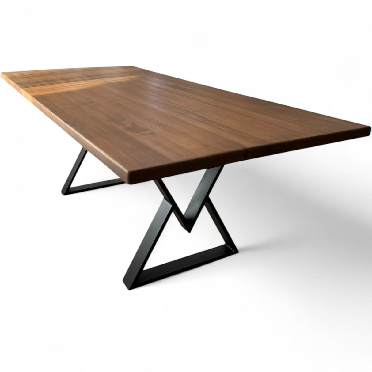 Masa lemn masiv de tei, cu picioare metal, 200x95x78 cm, Raluca - BUZ.RO