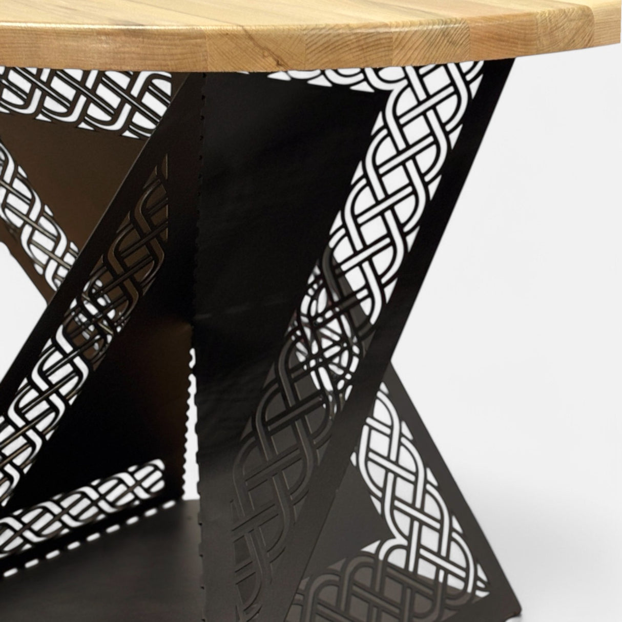 Masa lemn tei, cu cadru din metal, Rue, 100x71.5 cm