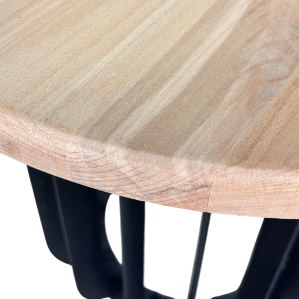 Masuta cafea, masuta living, cu blat lemn masiv tei, picioare masa metal, Camelia, 50X39 cm