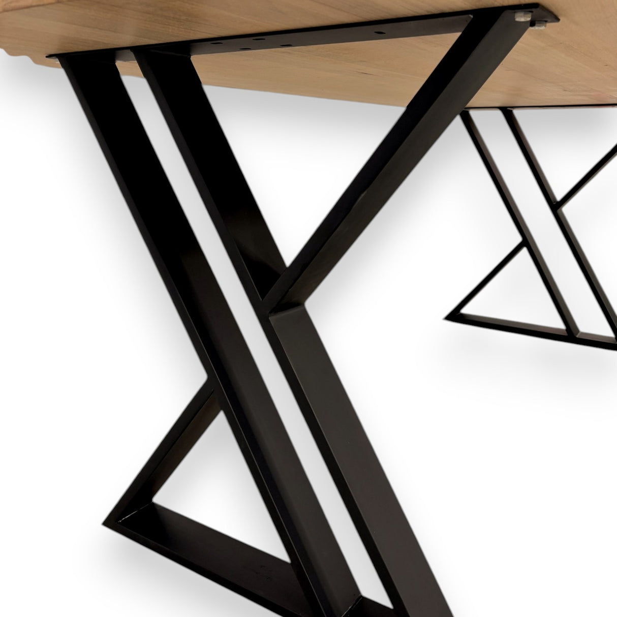 Masa lemn tei, cu picioare masa metal, Violette, 200 L* 95 l* 75.5 h cm