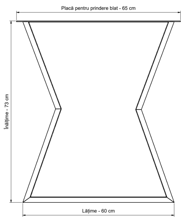 Masa lemn tei, Flora, cu picioare masa metal, 200 L* 95 l* 76.5 H cm