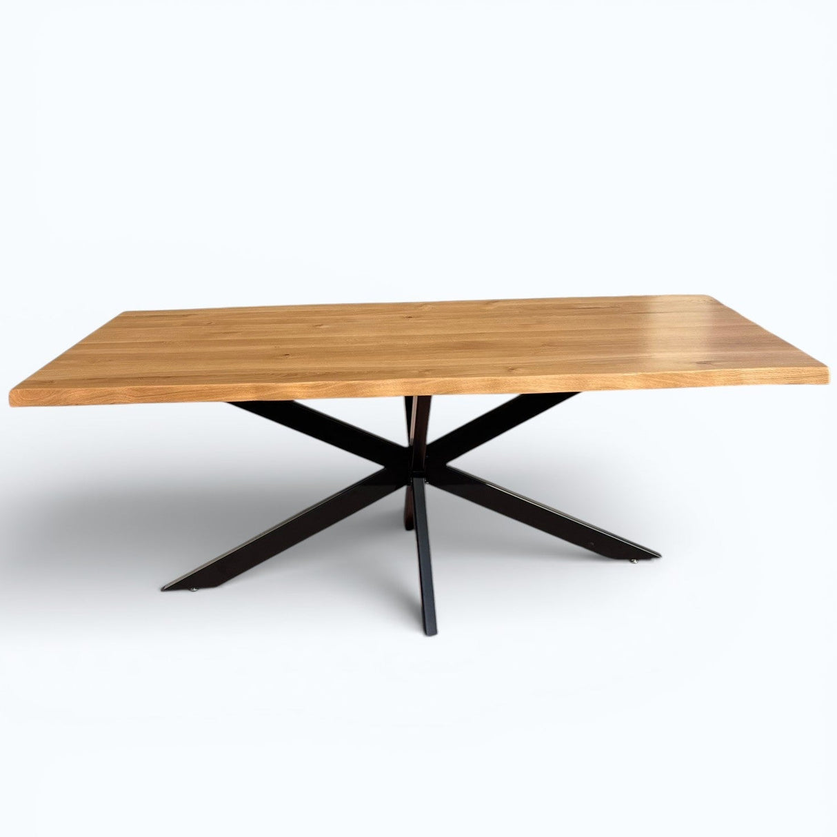 Masa Lemn Masiv stejar | Picioare Metal, Design Modern, 200x95cm| - BUZ.RO