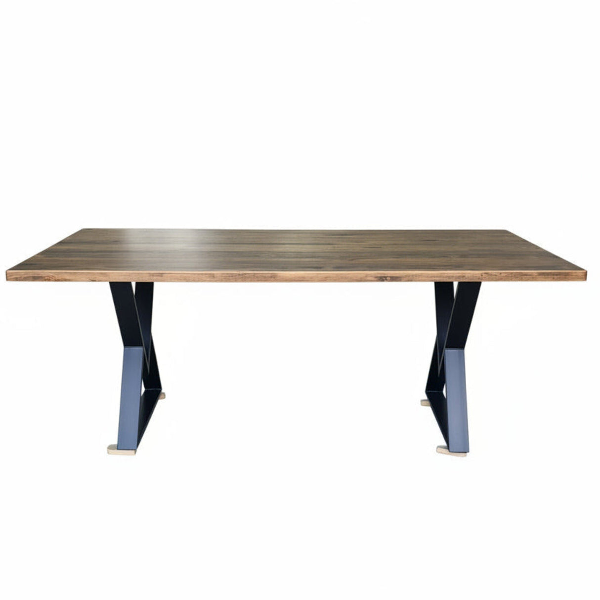 Masa Lemn Masiv Tei | Picioare Metal, Design Modern, 200x95cm, Mahon - BUZ.RO