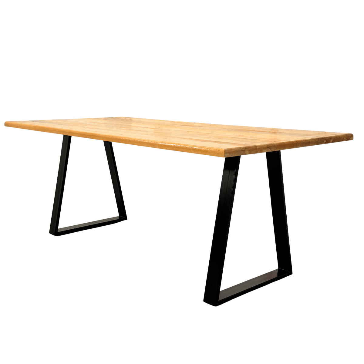 Masa lemn tei, cu picioare masa metal, Edera, 200 L* 95 l* 75.5 H cm - BUZ.RO