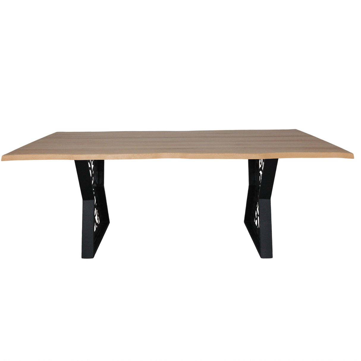 Masa lemn tei Lolita, cu picioare masa metal, 200 L* 95 l* 75.5 H cm - BUZ.RO